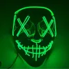 Halloween Skräckmask LED-leksaker Glödande masker Purge Shield Val Mascara Kostym DJ Party Light Up Glow In Dark 10 färger