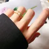 結婚指輪ファッション蝶ダブルリング女性のための美しいマルチビーズオープニング婚約 - 販売ジュエリーアクセサリー