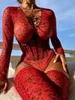 Bh Sets Grappig Ondergoed Vrouwen Mesh Sexy Bodysuit Luipaard Print Lange Mouwen Nachtkleding Band Intieme Exotische Kleding 2023