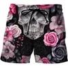 Maillots de bain pour hommes Wuiliy Shorts de plage graphiques Skull pour hommes Motif 3D Dark Cranium Boardshorts MenWomen Skeleton LA Hip Hop Short Pants J230707