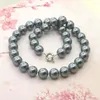 Halskette Ohrringe Set Perle für Damen 12mm Rosa / Lila Schwarz Muttertag Jahrestag Hochzeit Kleidung Passender Schmuck