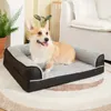 Canapé-lit pour animal de compagnie, lit adapté aux chiens et chats de taille moyenne, durable avec fond antidérapant/avec oreiller.