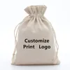 Other Event Party Supplies 50pcs 100% Cotton Drawstring Bags Rustic Cotton Muslin Gift Bags Xmas Wedding Favors Sack Jewelry Packaging Bag Accept Customize 230706