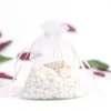 Borse portaoggetti Piccola borsa in organza di filato Regali di Natale Sacchetti di caramelle Coulisse Biscotti riutilizzabili a forma di barattolo