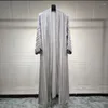 Vêtements ethniques mode Kimono musulman Abaya solide rayé rétro Cardigan Robe dubaï moyen-orient arabie saoudite Eid vêtements