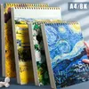 メモ帳 8K スケッチブック厚みのあるアート絵画学生使用空白絵本描画 A4 サイズコイルスケッチギフト 230706