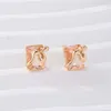 Simple Square Stud Earring Cute Jewelry Womens New Small Square Zircon 18k Gold Plated For Women Girls Real Bling Cz Cubic Zirconia Piercing Earrings Studs Wholesale