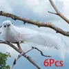 Trädgårdsdekorationer 6x fågelmodellhantverk konstgjorda fjäderfåglar för älvaprydnader