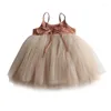 Abiti da ragazza Bambini Vestito da estate per ragazze per 9M-6T Tutu di tulle solido Nato Costume da balletto Bambino Bretelle da sposa per feste Q336