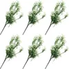 Dekorativa blommor 6 Bunches Artificial Green Plants Light House Decorations Home Bouquet Fake Floral Plastic Dining Table Table Faux