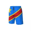 Maillots de bain pour hommes Été République démocratique du Congo Drapeau Pantalons de plage Shorts Surf M2XL Polyester Maillots de bain Running J230707