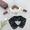 Bow Ties Women Shirt False Collar Vintage Lace-Up Detachable Choker Necklace Female Blouse Tops Lapel Fake Fuax Cols