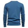 Männer Pullover 2023 Henley Kragen Baumwolle Einfarbig Casual Pullover Herbst Dünne Hohe Qualität