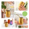 Tumblers 304 Stainless Steel Tumbler Round Beer Mugs Creative Cold Drinking Cup Bar Shaker Family Water Coffee Bottlet2I5274 Drop De Dh9Ef
