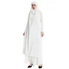 Vêtements Ethniques Femmes Musulmanes Costumes Abaya Manches Longues Hijab Cheville Longueur Robe Droite 2 Pcs Islamique Arabe Dame Modeste Prière Ramadan Ensembles