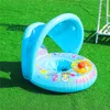 Sand Play Water Fun Cartoon Inflatable Baby Swim Ring Seat Floating Sunshade Toddler Swim Circle Bathtub Swimming Pool Beach Party Outdoor Water Toy 230706