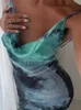 Городские сексуальные платья Julissa Mo Summer Elegant Галстук Dye Press Sexy Women Womenless Dlite Split Bodycon Long Play