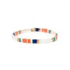 Link Bracelets Bohemian Colorful Bracelet For Women Tila Beads Elastic Armband Femme Trendy Summer Beach Charm Jewelry