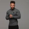 Męskie koszulki polo wiosna jesień koszulka Polo męskie koszule z długim rękawem Slim Fit męskie ubrania gimnastyczne kulturystyka Fitness Streetwear Poloshirt