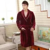 Roupa de dormir masculina Plus Size 3XL Roupão de flanela Quimono Masculino Vestido de banho inverno engrossar camisola macia e quente roupa de dormir masculina para casa
