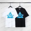 Mäns T-shirts Rhude Short Sleeve Triangle Letter Print Summer Round Neck Loose Sports Shirt för män och kvinnor T230707