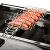 BBQ Grills Grill Basket Stainless Steel Tool Grilling Accessories Barbecue Rack for Dog Vegetable Meat Steak Shrimp Kabob Holder 230706