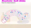 DildosDongs Dildo confettis colorés Véritable silicone transparent avec une ventouse puissante adaptée aux jeux mains libres vrais pénis femmes et amoureux 230719