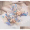 Clip-On Screw Back Backs Earrings Csxjd Luxury Resin Lily Flower Clip Women Jewellery Drop Delivery Jewelry Dhy5M