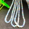 Bracelet Opale Naturelle Collier Bracelet Perles Rondes Cadeau D'anniversaire Beauté Mode Gemme Couleur Charme Bijoux 1 PCS 3-5mm