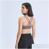 Yogaoutfit Naken Feel Träning Gym Sport BH Top L141 Dam Mid Support Stötsäker Push Up Athletic Fitness BH Crop Drop Delivery Dhwso