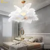 Pendant Lamps Modern Feather Lights For Home Art Living Room Decoration Bedroom Hanging Lamp Indoor Lighting Castle