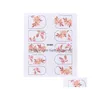 Stickers Decals 5D Embossed Rose Nail Sticker Blooming Engraved Leaf Water Slider For Nails Art Decorations Decal Flower Manicure Dhfjh