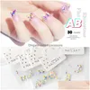 Декорации ногтей, блестящие хрустальные стразы для ногтей AB Colorf 3D Flatback Glass Gems Jewelry Glitter DIY 30 Дизайны Derpe Delive Dhlta