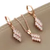 Necklace Earrings Set 2023 Luxury High Quality Jewelry Trend Rose Gold Color Hanging Sets Natural Zircon Bridal Wedding