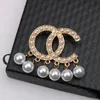 Famous Design Luxury Designer Brooch Women Letter Pearl Pendant Brooches Suit Pin Gold Plated Fashion Jewelry Clothing Decoration Accessories 20Style