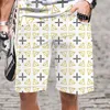 Shorts för män Beach Street Fashion Retro Lattice Collection 3D-printad Summer Sportcasual