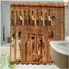 Leathercraft Ancient Egypt Doccia tenda per doccia vintage Etnic Dogana decorazione da bagno Retro soggiorno in tessuto impermeabile BAGNO AUPERO CURTAI