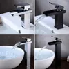 Bathroom Sink Faucets Faucet Waterfall Cold Water Mixer Deck Mounted Single Hole Bath Tap Chrome Finished