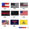 Banner Bandeiras Não Pise em Mim Bandeira 90X150 Cm Gadsden Azul Linha Vermelha Amarelo Serpente Banners Trump Eua Decoração para Casa Ocean Drop Entregar Dhjxw