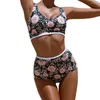 Damesbadmode, bikini, gewatteerde push-up bh, bandagebadpak, strandkleding, baden