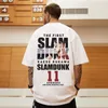 Herr T-shirts 23 Anlände Slamdunk T-shirt Sommar Lös Basket Kortärmad Unisex högkvalitativ Crewneck Top Tee Par Retro T-shirts 230707