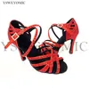 Botlar yüksek topuklu dans ayakkabıları 10 cm özelleştirilmiş renk kırmızı mavi yeşil saten kristal kadınlar latin salsa ayakkabıları kapalı ücretsiz nakliye