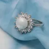 Collier boucles d'oreilles ensemble Noble romantique blanc coquille perles mariée bijoux de mariage femme fleur anneau robe accessoires demoiselle d'honneur