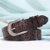 Paski Jeans Belt Retro Wygodny modny dodatek Kobiety Hollow Faux Leather Ladies Daily Wear