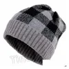 Party Hüte Stricken Plaid Hut Frau Warme Winter Häkeln Skl Cap Outdoor Dame Weihnachten Stapeln 12Style Suppliest2C5120 Drop Lieferung HO Dh8Is