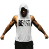 Canotte da uomo BEAST MODE Felpa con cappuccio Uomo Abiti estivi Palestra Bodybuilding Serbatoi Allenamento Felpe con cappuccio 230706