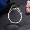 Cluster Ringe Herkunft Saphir Edelstein Schmuck Ring für Frauen Fein 925 Silber Sterling Grün Smaragd Anel Bizuteria Weiblich