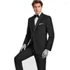 Trajes de hombre hechos a medida padrinos de boda novio esmoquin chal negro solapa hombres boda hombre Blazer (chaqueta pantalones chaleco corbata) C471
