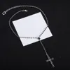 Luxury Designer Necklace Choker Crystal Chain Silver Plated Black Diamond Cross Pendants Fashion Womens Jewelry