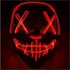 Halloween Skräckmask LED-leksaker Glödande masker Purge Shield Val Mascara Kostym DJ Party Light Up Glow In Dark 10 färger